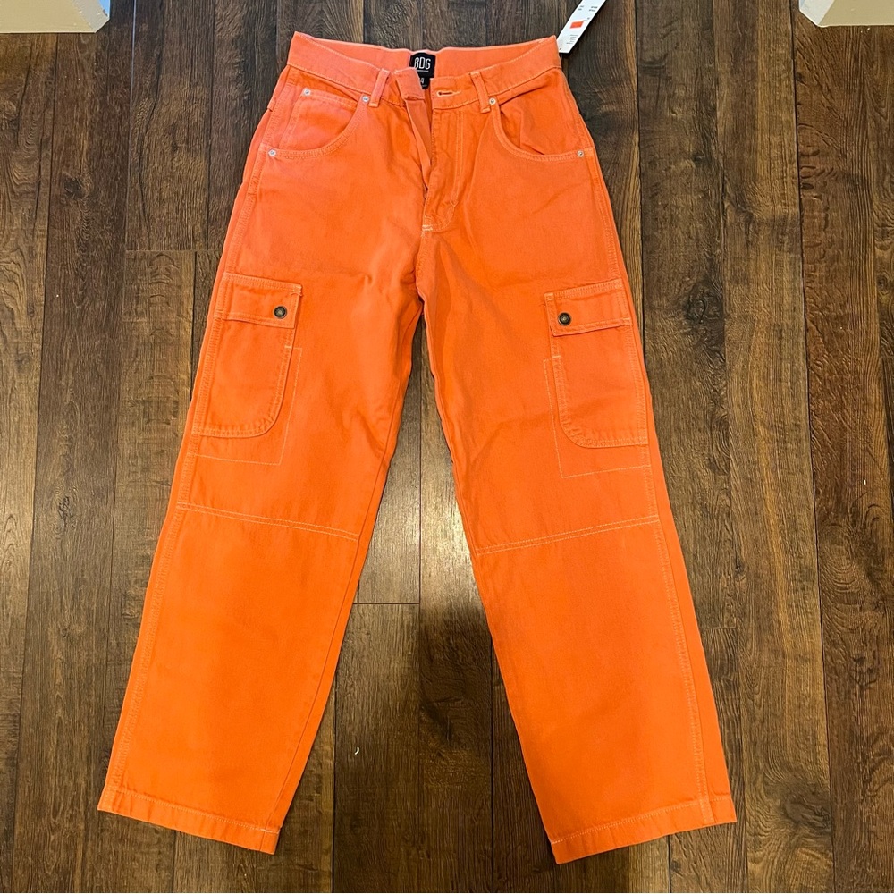 NWT Urban Outfitters Orange Cargo Pants